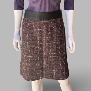Vintage Y2K Nanette Lepore Wool Blend Tweed Back Slits Pencil Skirt sz 10